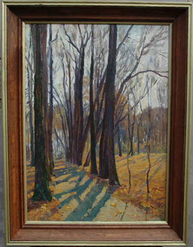 Аллея у поляны.В парке. Ю.В. Жигалов.